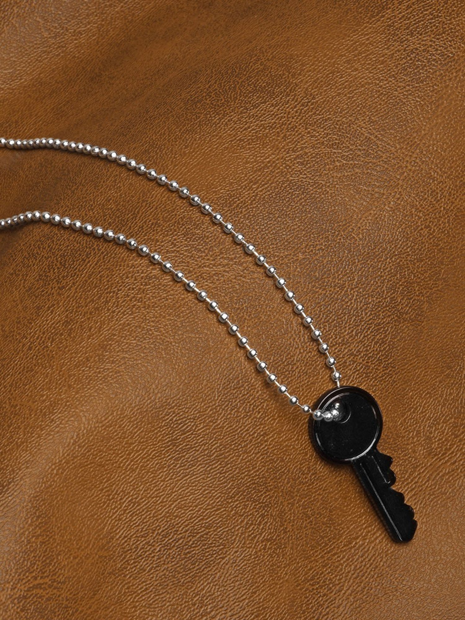 The Bro Code Silver-Plated Black Key Pendant Necklace for Men