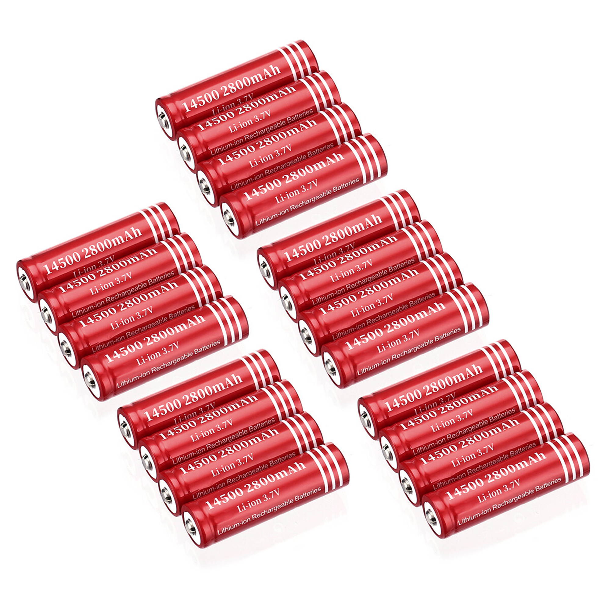 4 piece 2800mAh 14500 3.7V Li-ion Rechargeable Batteries for Torch Camera Flashlight