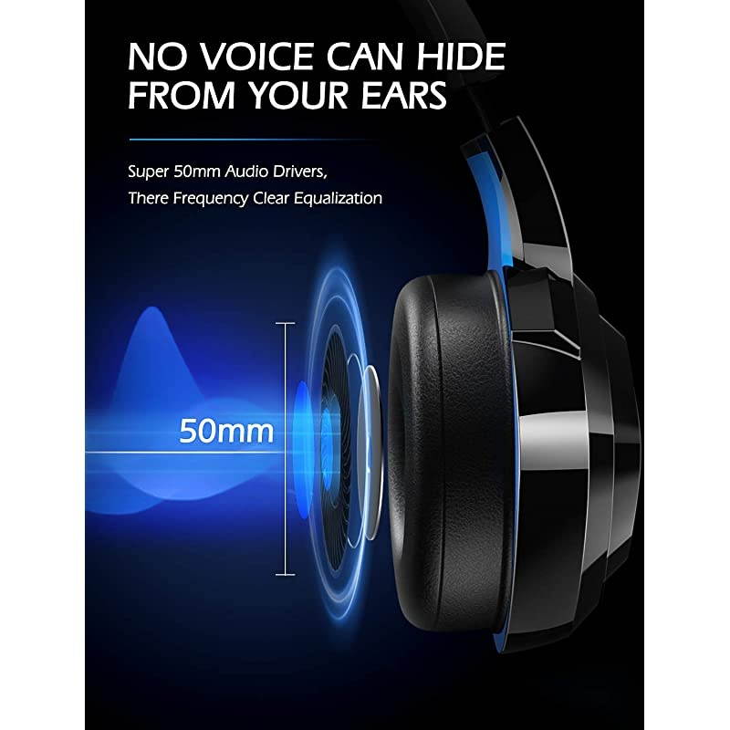 Gaming Headset PS4 Headset Xbox One Headset with Noise Canceling Mic and Rgb Light PC Headset with Stereo Surround Sound OverEar Headphones for PC PS4 Xbox One Laptop