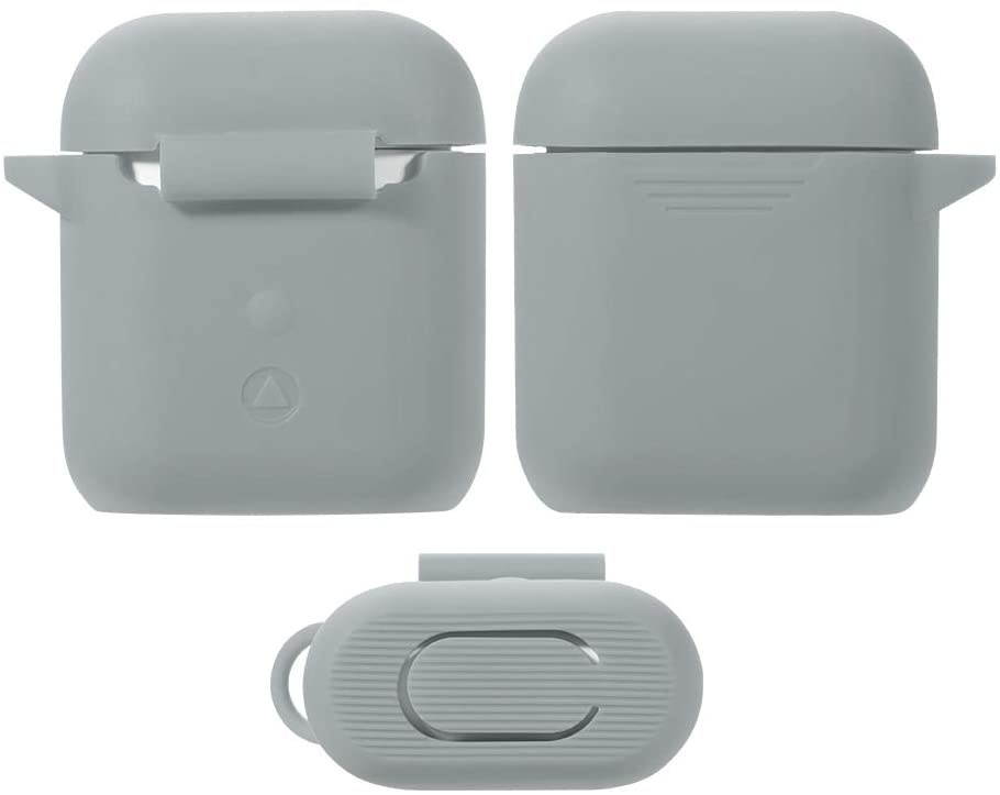 Redshield Compatible for Apple Airpods Flex-Cone 3MM Thick Soft Silicone TPU CASE with Attached CASE Topper Grey