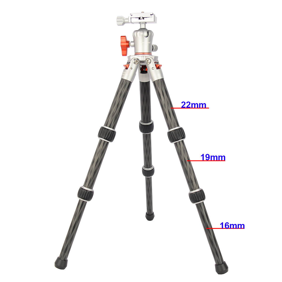koolehaoda Portable Carbon Fiber Mini Tripod,Weighs only 1.25pounds and Supports Loads up to 17pounds(TKS-223C)
