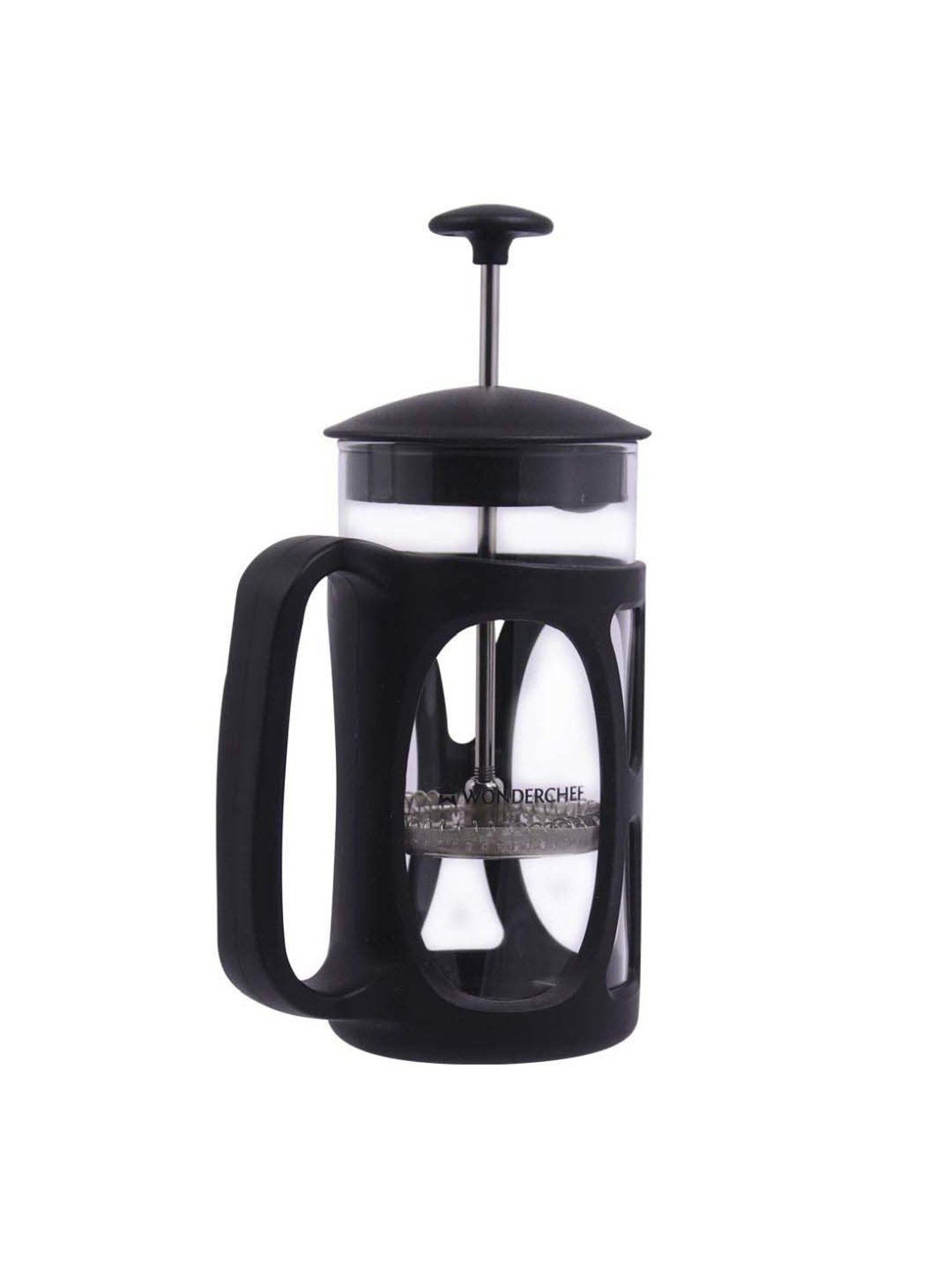 Wonderchef French Press Coffee & Tea Maker with Stainless Steel Plunger & Mesh (350 ml, Black)