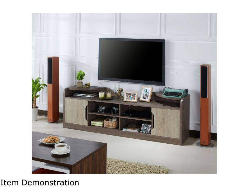 Furniture of America Bradson Rustic Wood 72-Inch TV Stand in Chestnut Brown