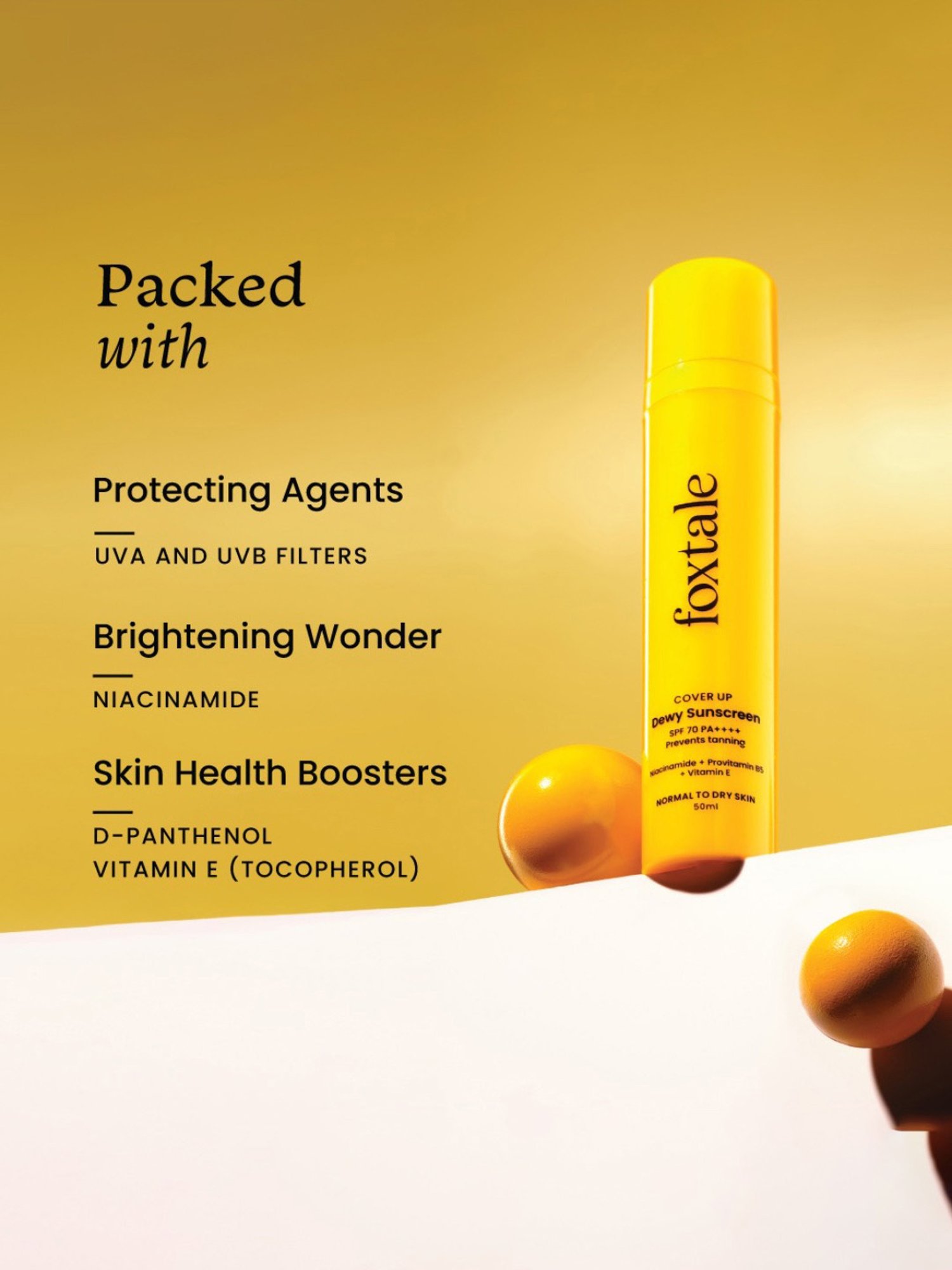 Foxtale Cover Up Dewy Sunscreen SPF 70 PA++++ - 50 ml