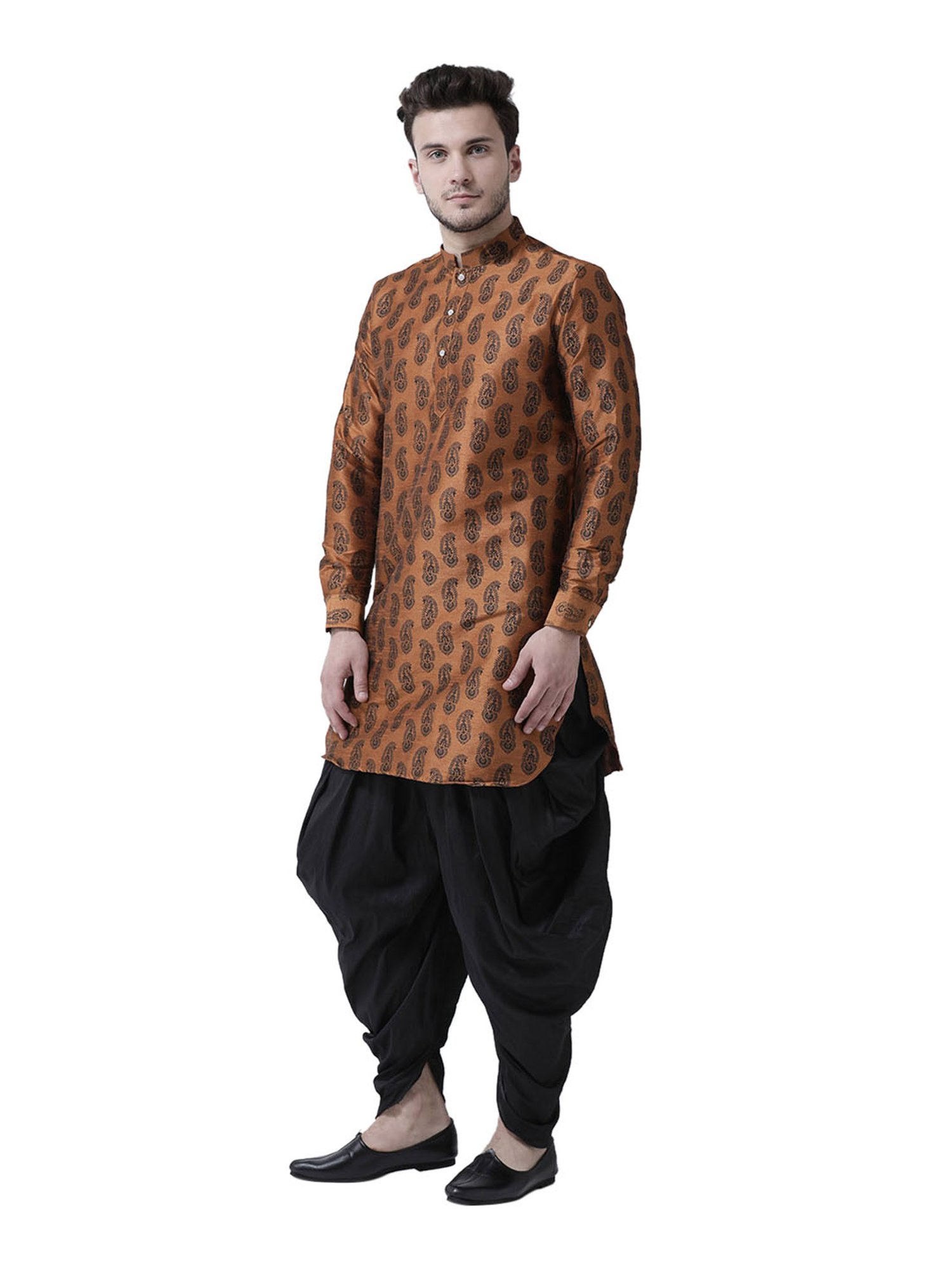 Deyann Brown Regular Fit Mandarin Collar Kurta Set