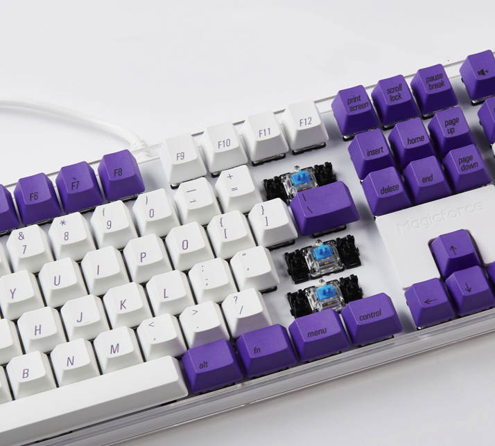 Qisan Magicforce N-key Rollover  Mechanical Keyboard Gaming Keyboard Cherry MX Brown  100% Full Size 108 Keys with White Backlight Case,PBT Keycaps