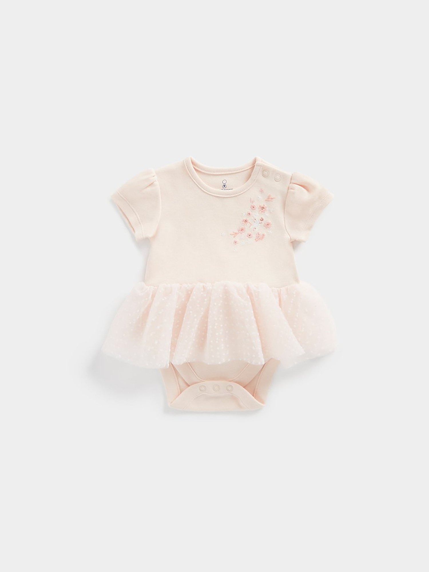 Mothercare Kids Peach Embroidered Bodysuit