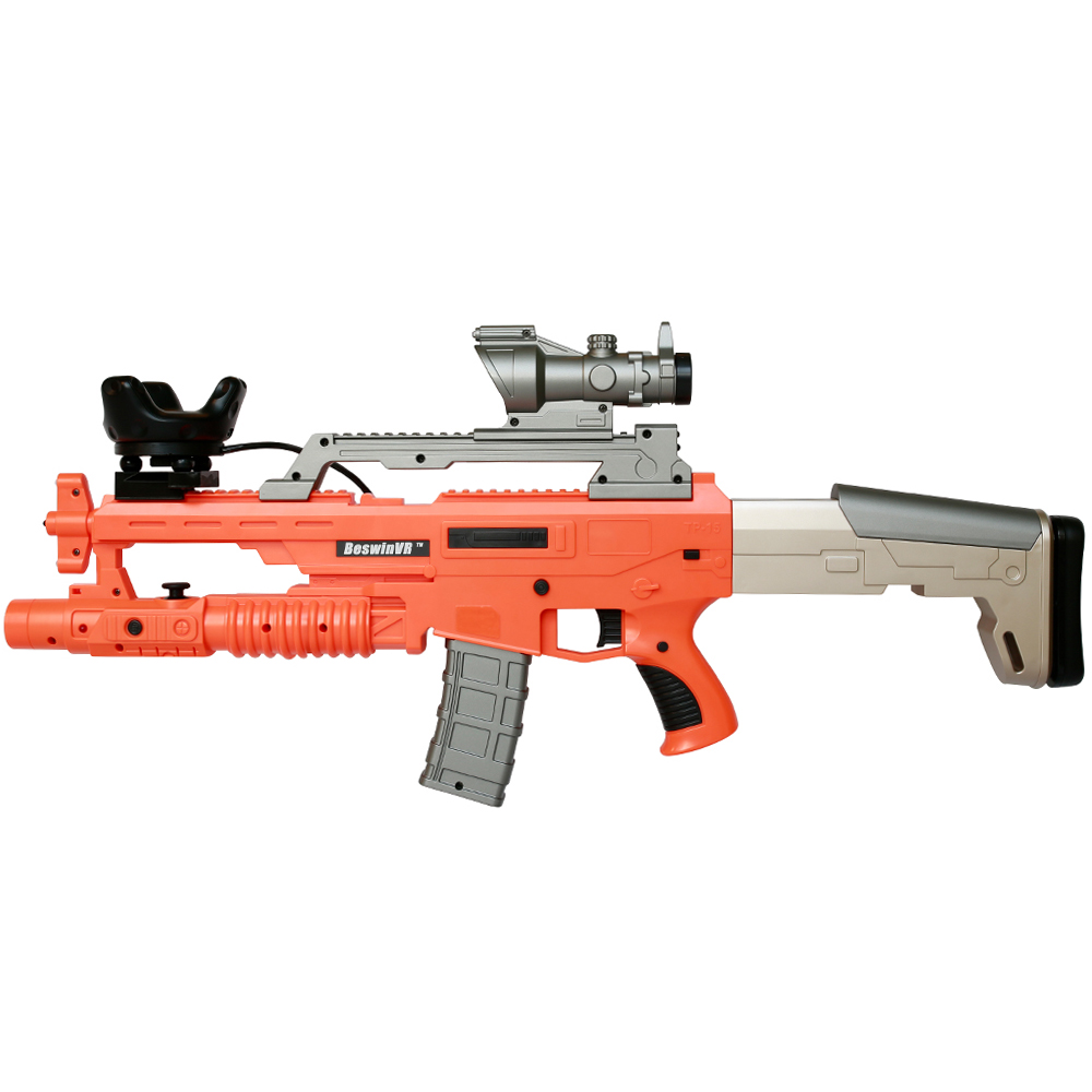 BeswinVR NewScar VR Game Gun controller with Haptic Feedback Orange Version- for Vive Tracker- Virtual Reality Game Accessories