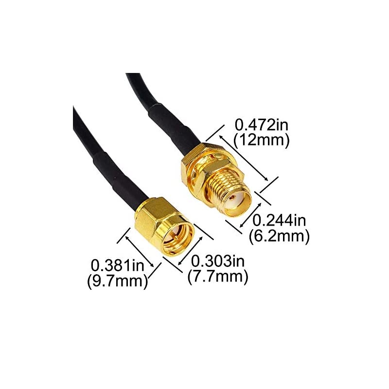 HT WiFi Antenna Extension Cable SMA Male to SMA Female Jumper RF Connector Adapter RG174 2M