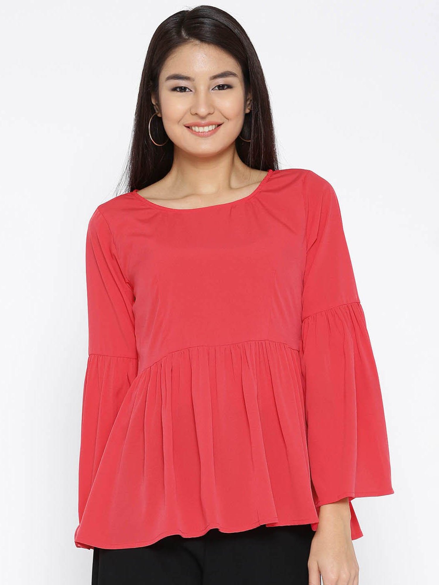 Sera Red Regular Fit Top