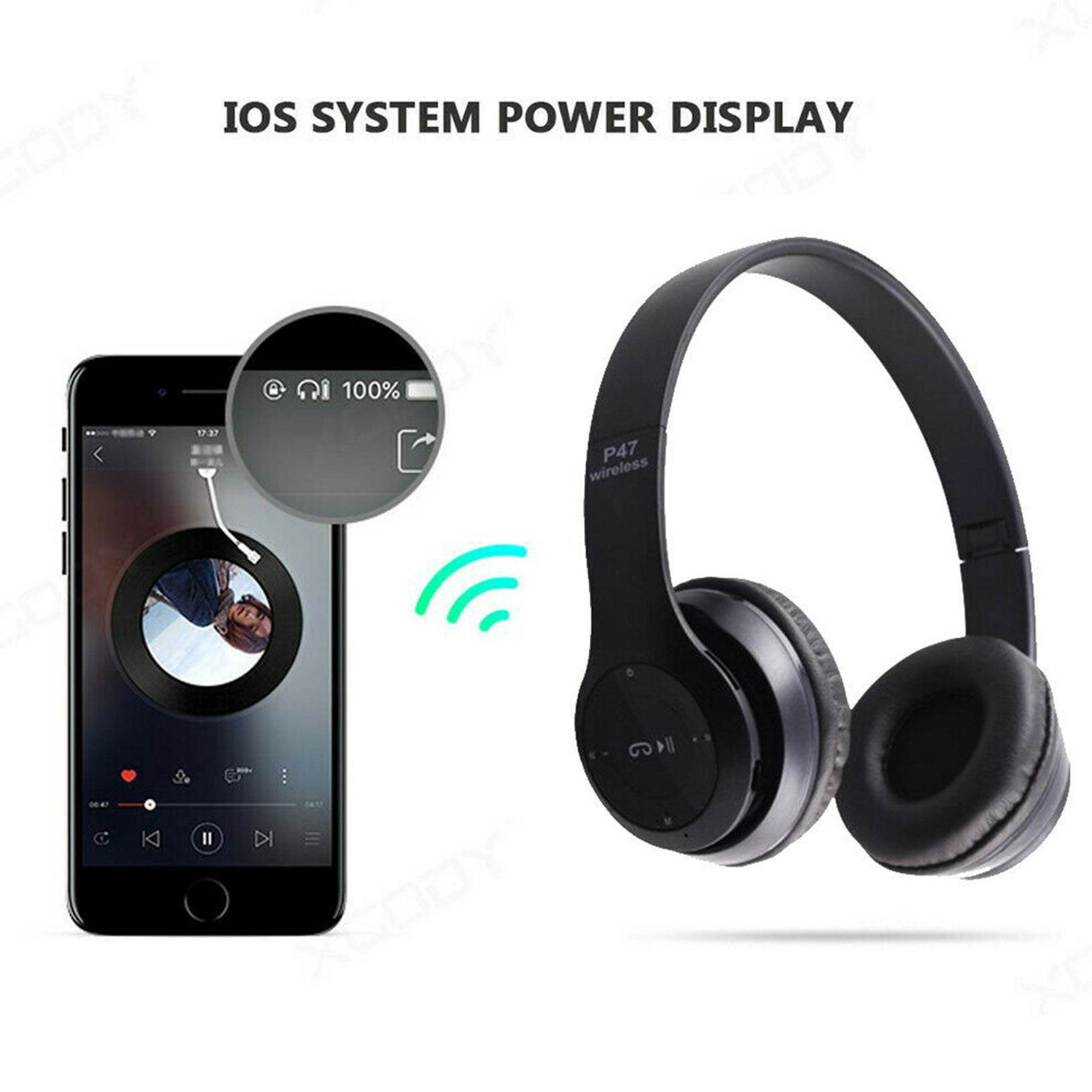 Bluetooth Wireless Headphones Over Ear Foldable Stereo Noise Cancelling Headset