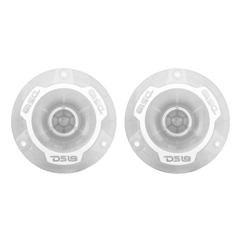 DS18 PRO TW1L 1 Inch Voice Coil 240 Watt MAX, 120 RMS Power 4 Ohm Aluminum Super Bullet Tweeter with RGB LED Lights for Car Audio Sound System, 1 Pair