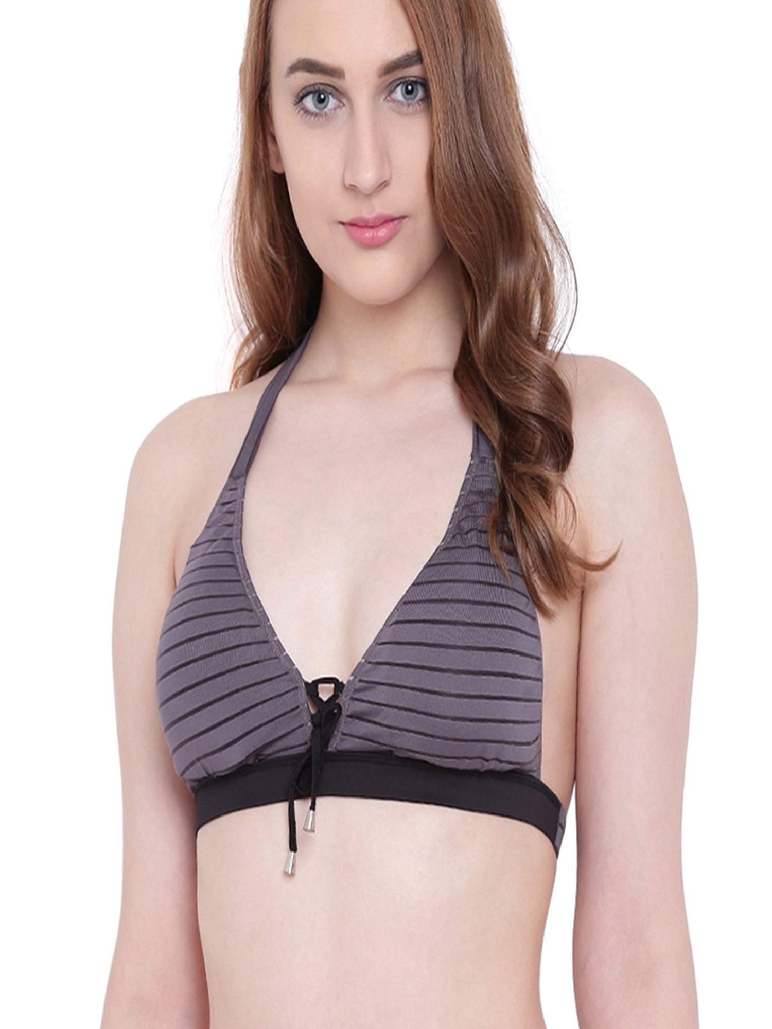 La Intimo Grey Non Wired Padded Full Coverage Bra