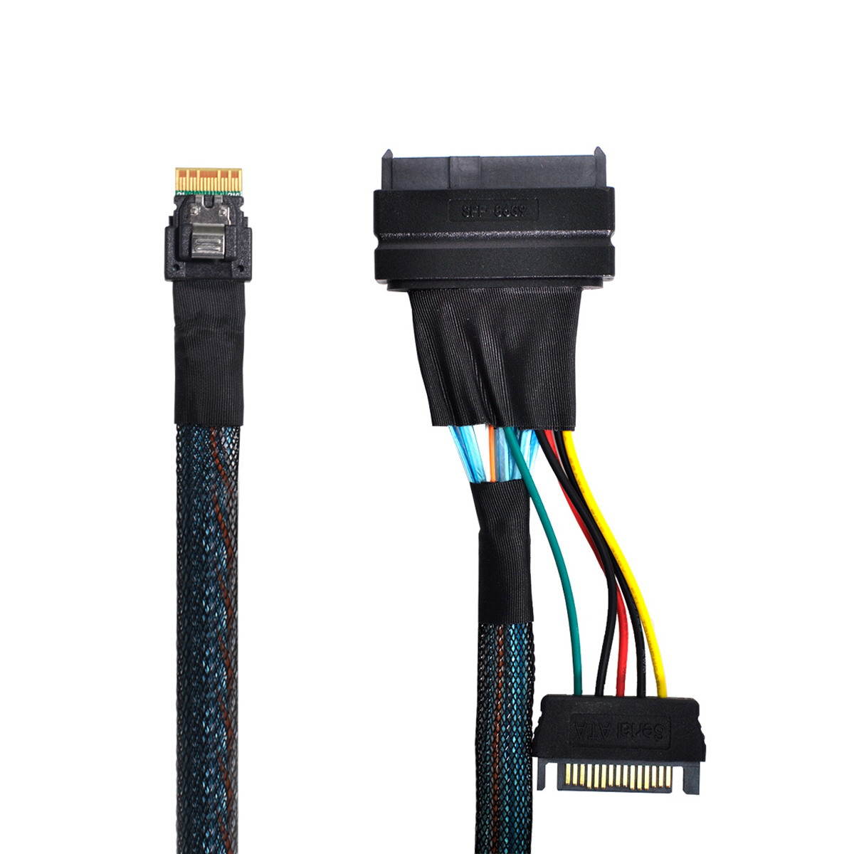 FVH U.2 U2 SFF-8639 to Slimline SFF-8654 4i NVME PCIe Cable for M.2 SF-104-0.5M