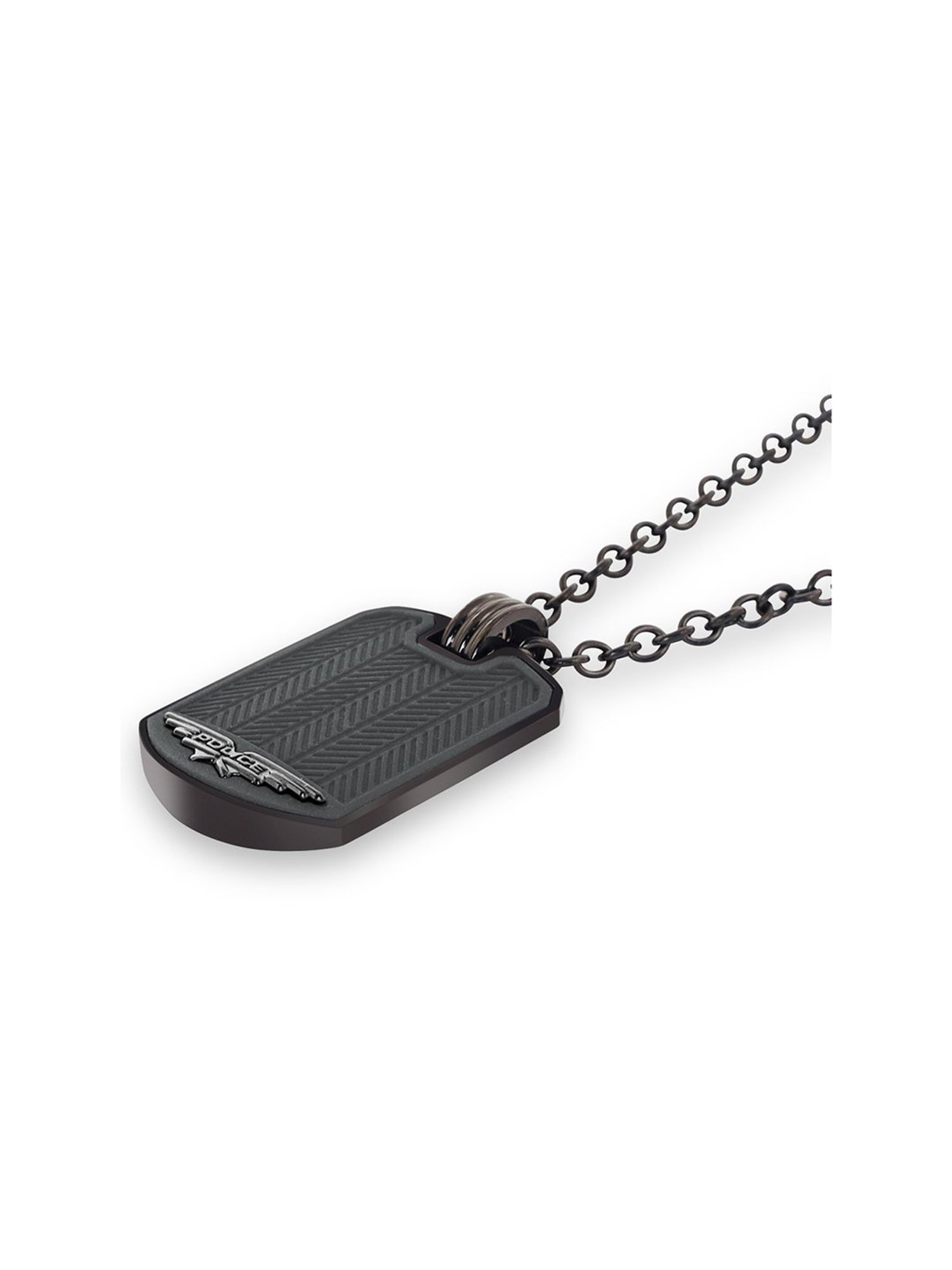 Police Black-Plated Onset Necklace for Men