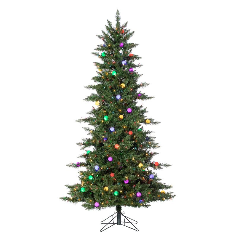 Sterling  7Ft. Pre-Lit Derby Pine with 650 Multi-colored incandescent lights and 60 G40 Multi-Colored LED Plastic Bulbs