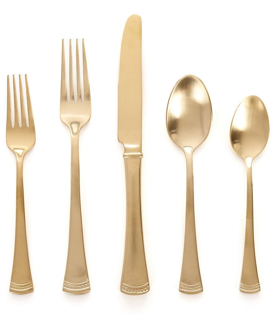 Lenox Portola Gold 20-Piece Stainless Steel Flatware Set