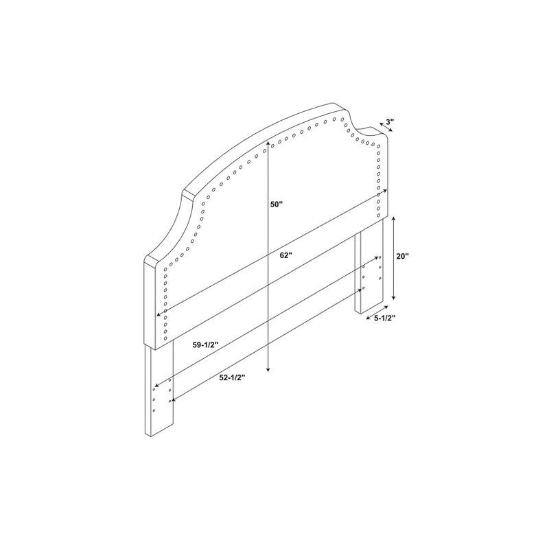 Regency Full/Queen Size Headboard Light Off-White Linen - Linon