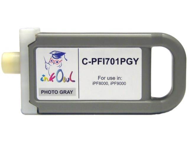 InkOwl Compatible Ink Cartridge Replacement for CANON PFI-701PGY (700ml, Photo Gray) for iPF8000, iPF9000 printers