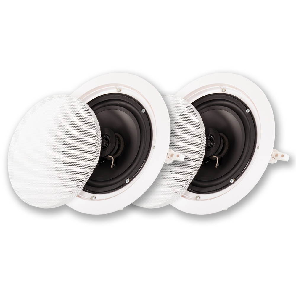Acoustic Audio HTI-6C Flush Mount In Ceiling Speakers with 6.5" Woofers Pair