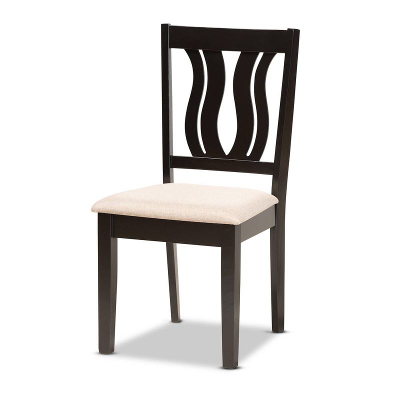 7pc Fenton Wood Dining Set Brown - Baxton Studio