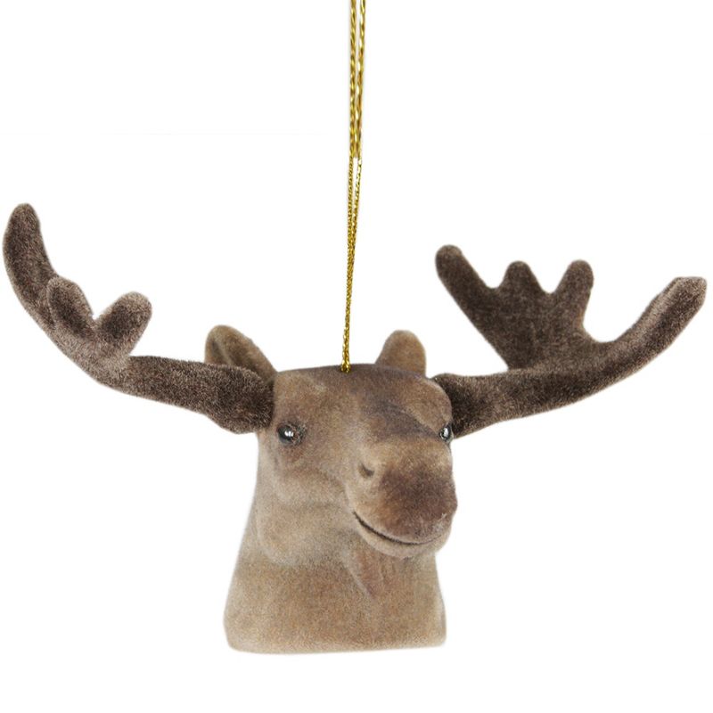 Kaemingk 3.5" Moose Head with Large Antlers Christmas Ornament - Brown