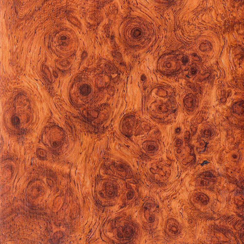 6" Double Sided Burl Wood Pattern Canvas Room Divider Brown - Oriental Furniture