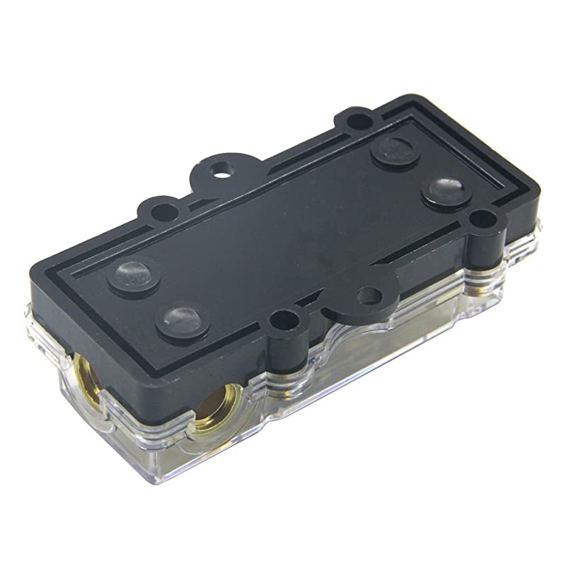 Power Distribution Block 2 Way 48 AWG Gauge AGU Fuse Holder Distribution Block 4 Gauge in to 2 8 Gauge Out with 100A FusesBlue