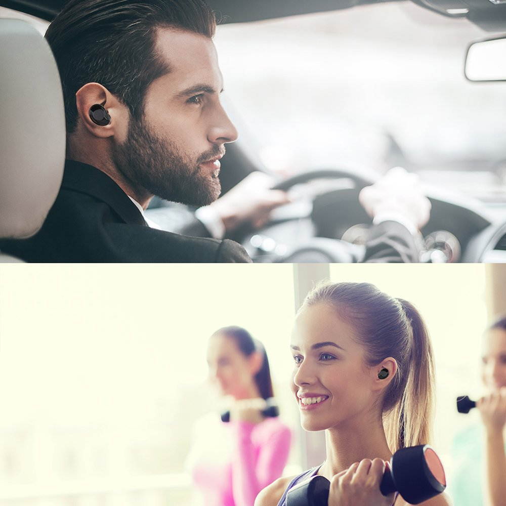 KuWfi  TW34 TWS bluetooth mini dual earbuds wireless stereo sport waterproof Headset with Mic