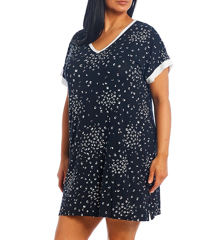 Rya Plus Darling Scoop Neck Charmeuse & Lace Solid Chemise