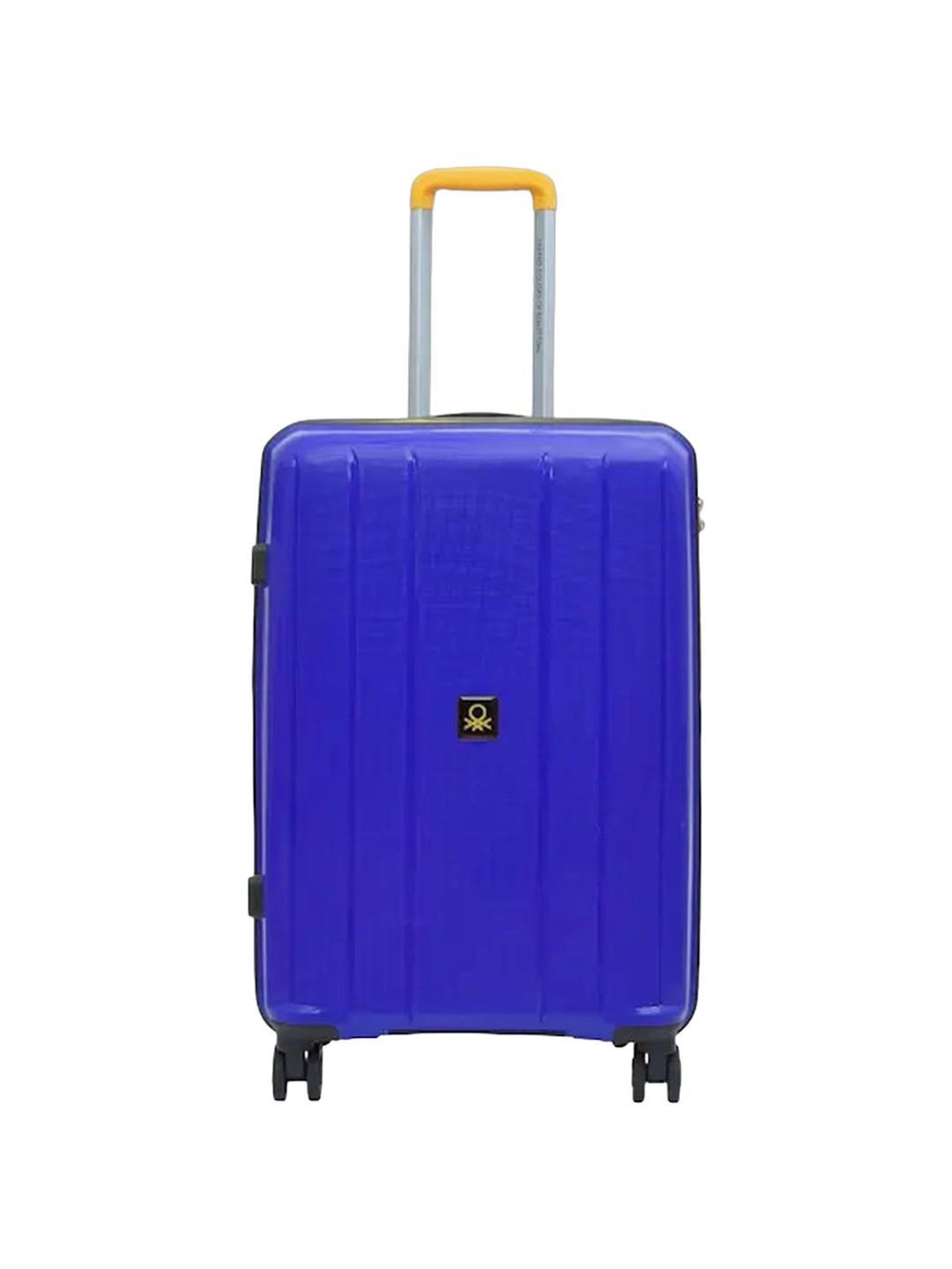 United Colors of Benetton Wayfarer Blue 8 Wheels Medium Hard Cabin Trolley Bag - 43.5 cm