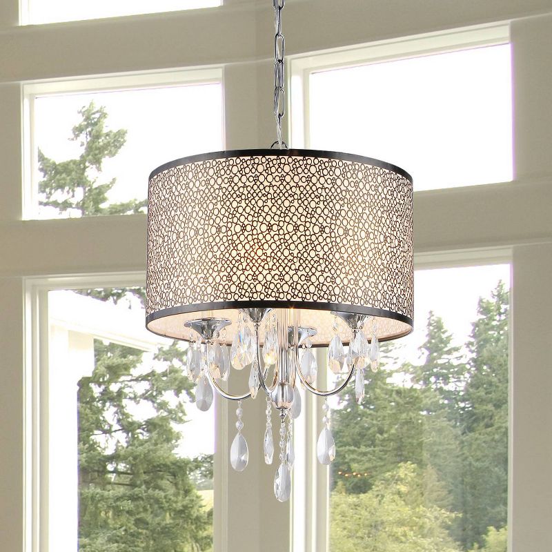 9" x 22" x 22" Lush Crystal Chandelier Silver/Brown - Warehouse of Tiffany