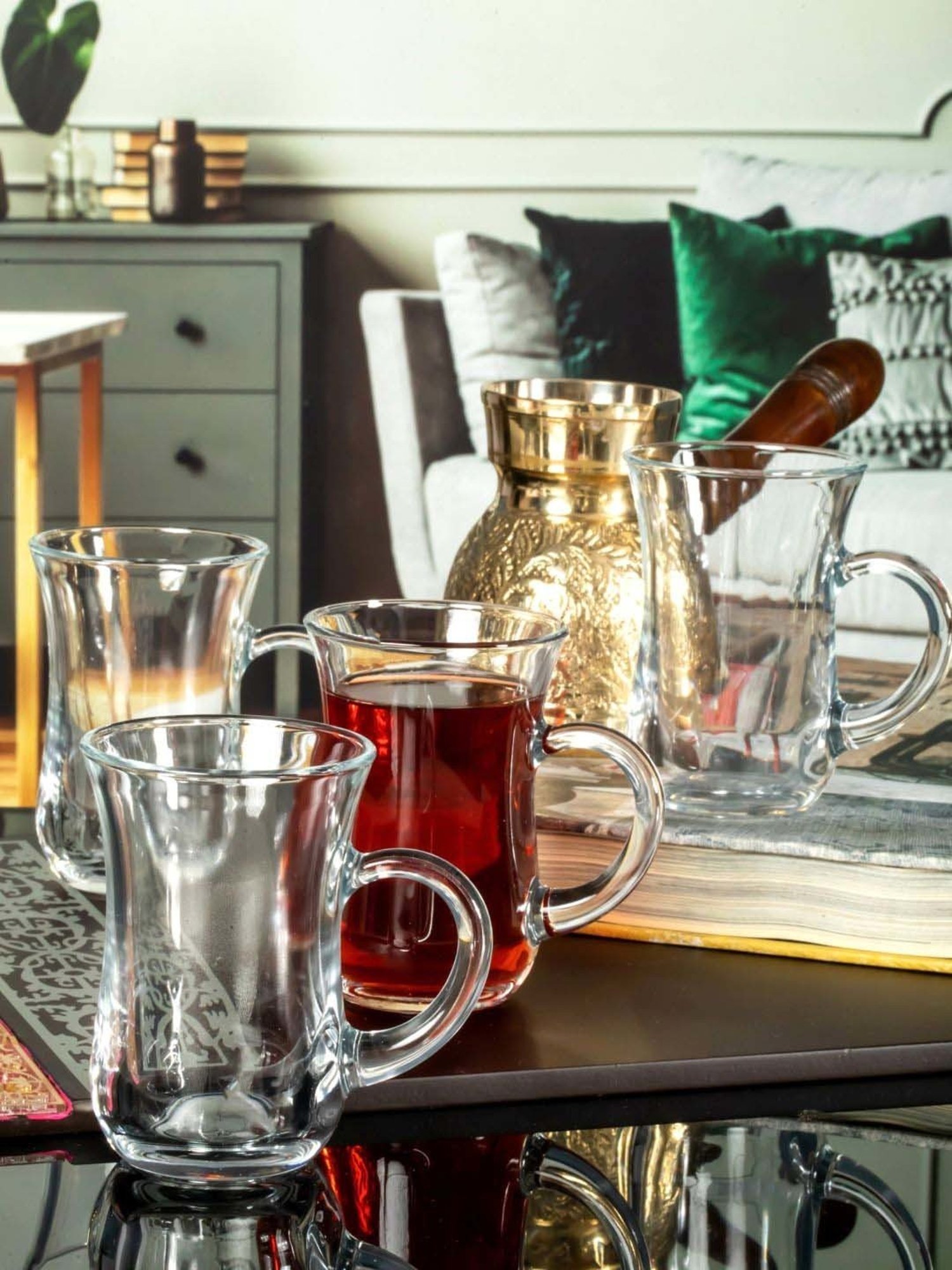 Pasabahce Keyif Transparent Glass Coffee Mug (0.14 L) - Set of 6