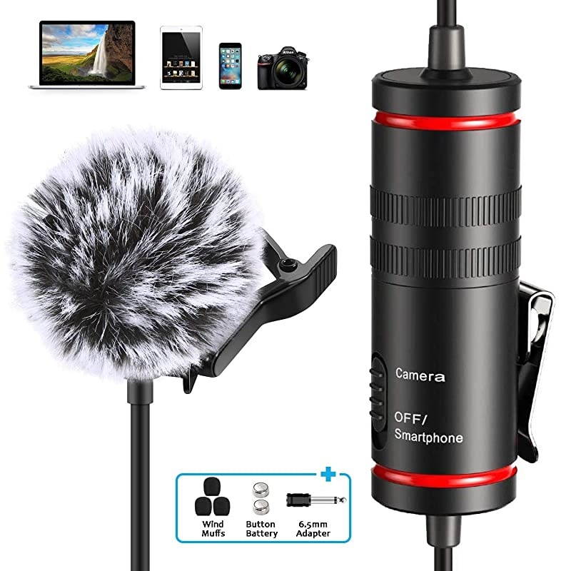 Microphone for iPhone, Camera, Metal Body Lapel Microphone, Professional Omnidirectional Lapel Mic, Video Recording for YouTube, Conference, Vlogging