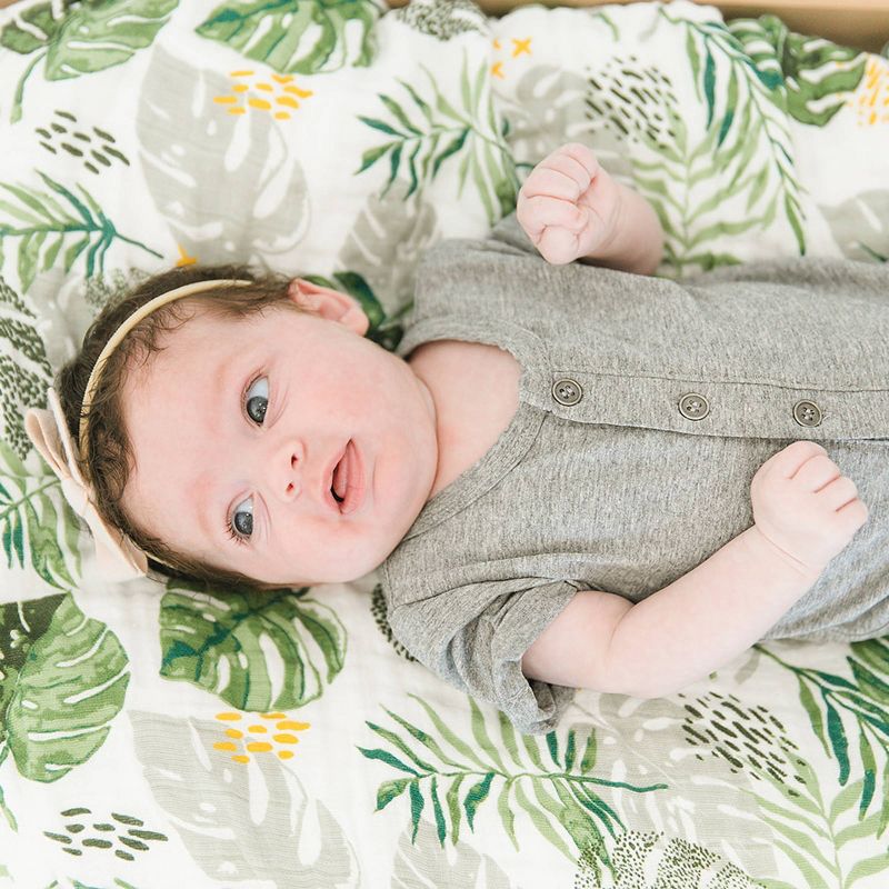 Bebe au Lait Muslin Changing Pad Cover Rainforest