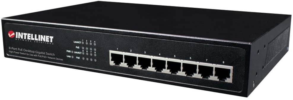Intellinet 560641 Ethernet Switch 8 Port PoE+ Desktop Gigabit