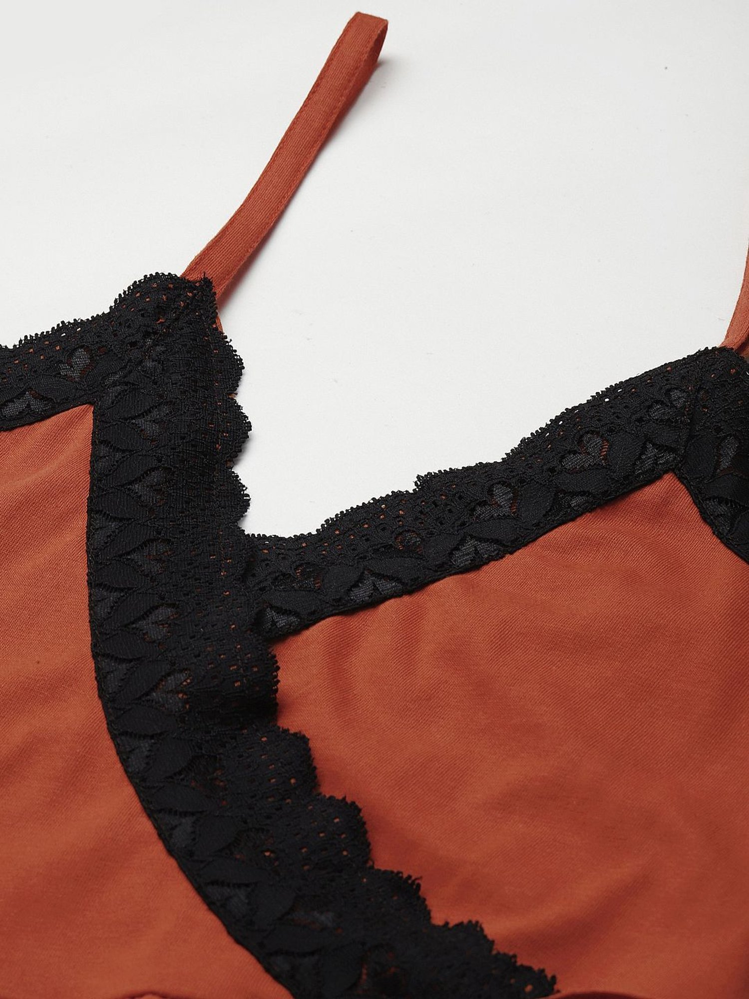 Ms.Lingies Orange Lace Work Nighty