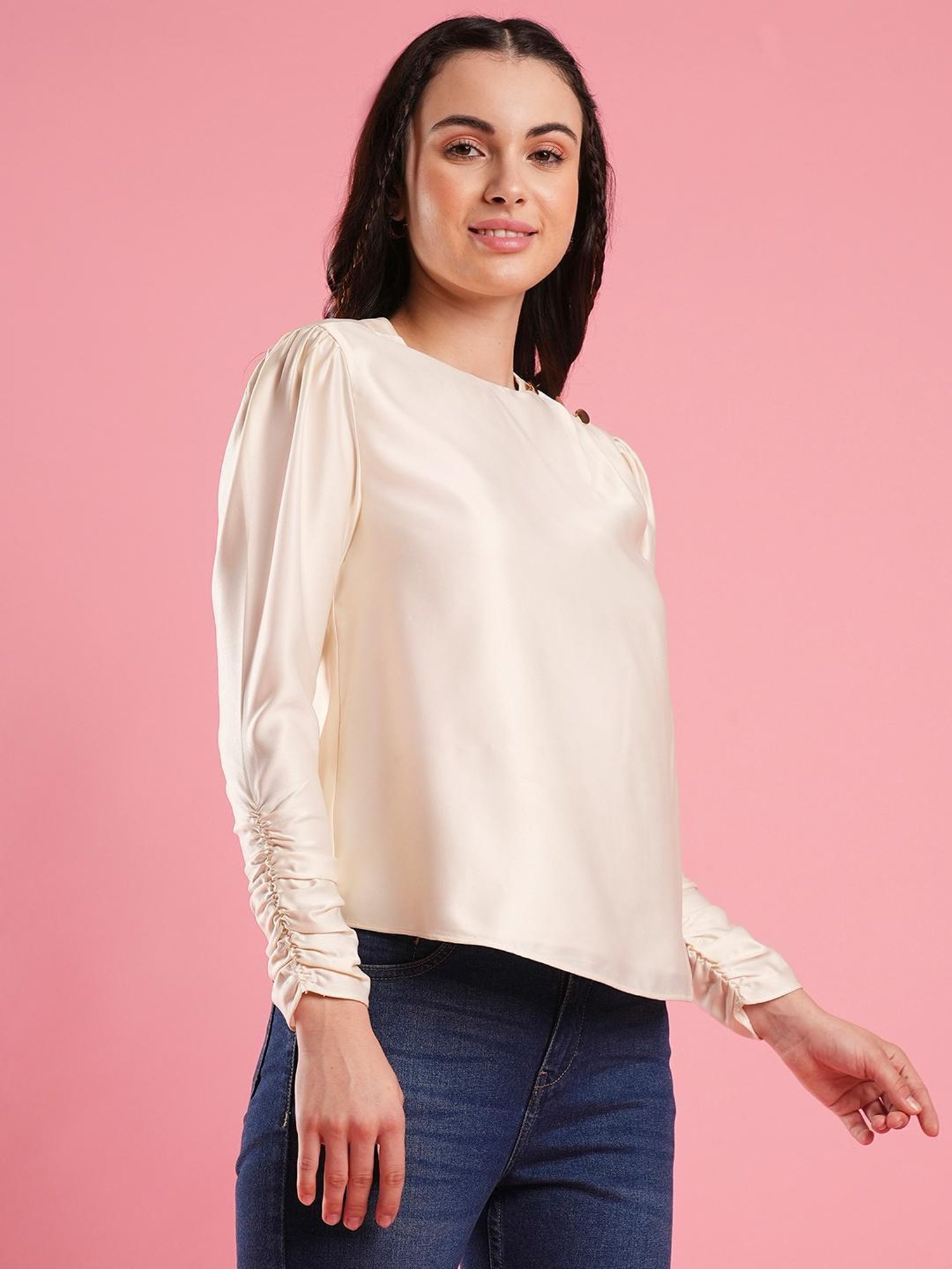 Globus White Regular Fit Top