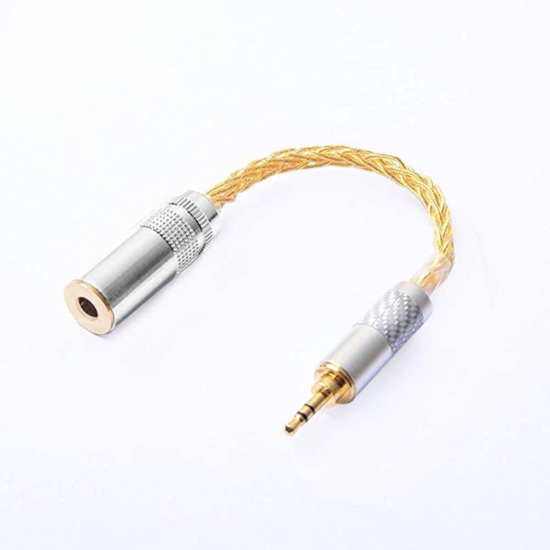 M3F4 44mm Female Plug to 35mm Male PlugHeadphones Audios Connection Adapter Cables Balanced Output Adapter Balanced Cable Plug AdapterGold Plated Plug Gold