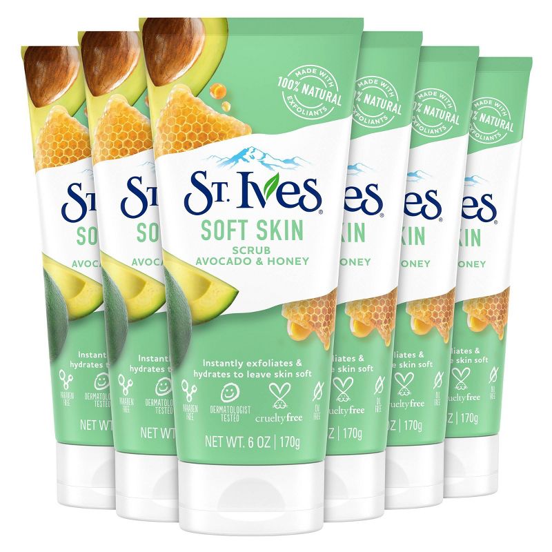 St. Ives Avocado and Honey Scrub - 6pk/6oz each