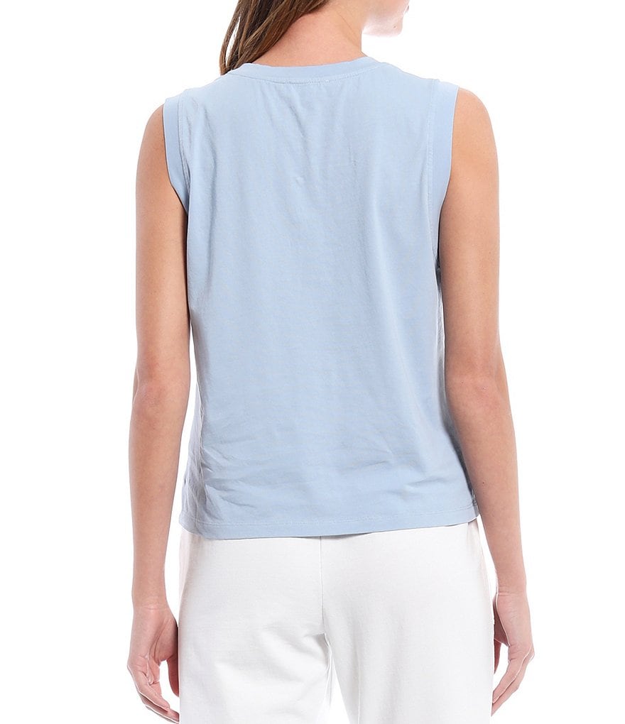 A Loves A Athleisure French Terry Jewel Neck Coordinating Knit Tank
