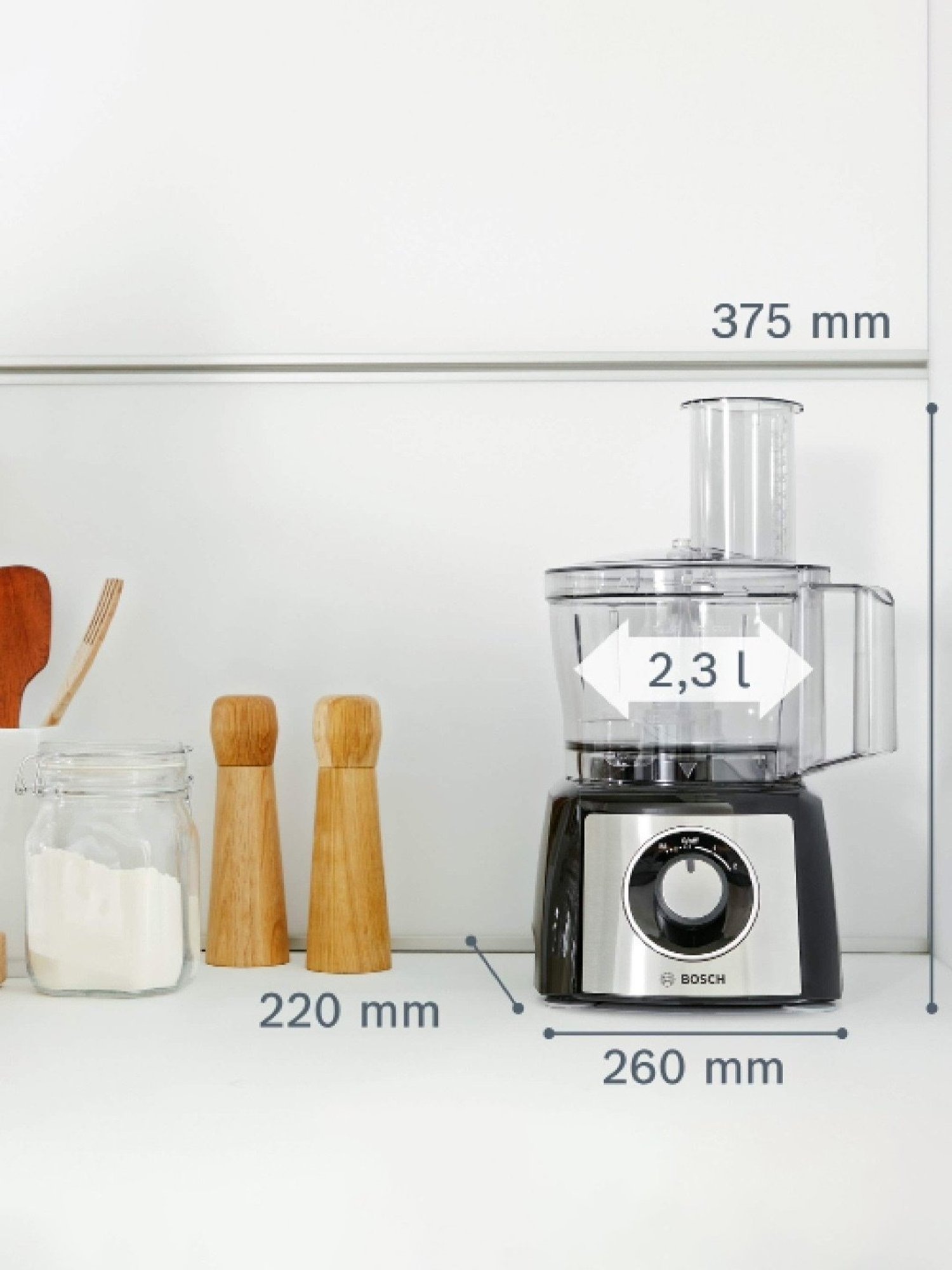 Bosch MCM3501M 800 Watts 2 Jar Food Processor with BPA Free Plastic (Black)