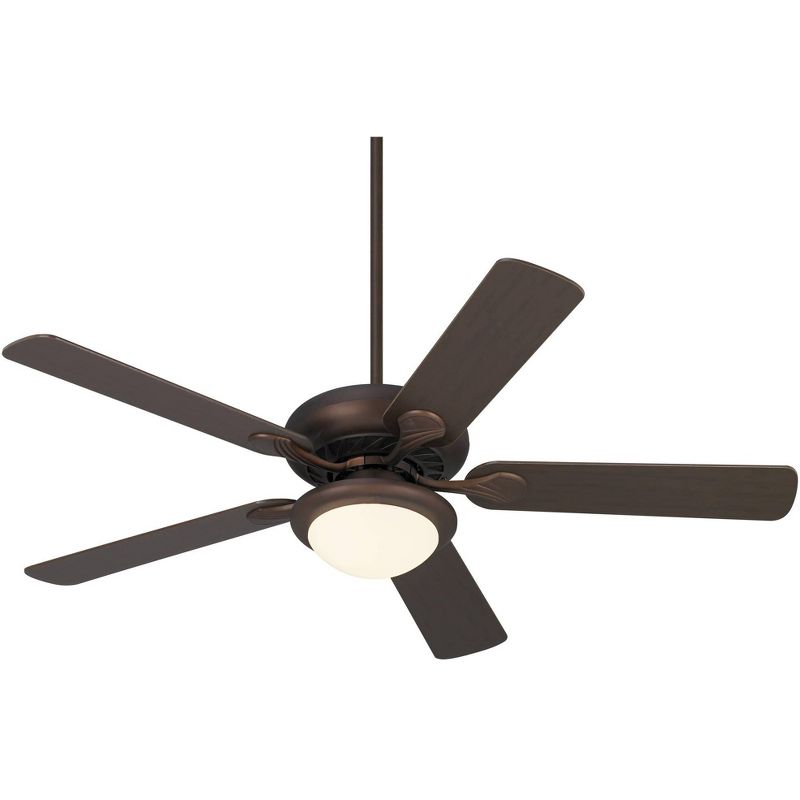 52" Casa Vieja Modern Ceiling Fan with Light LED Dimmable Oil Brushed Bronze Opal Glass for Living Room Kitchen Bedroom Family