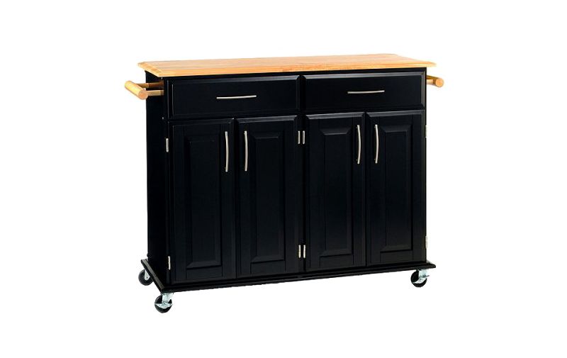 Dolly Madison Kitchen Island Cart Wood/Black/Natural - Home Styles