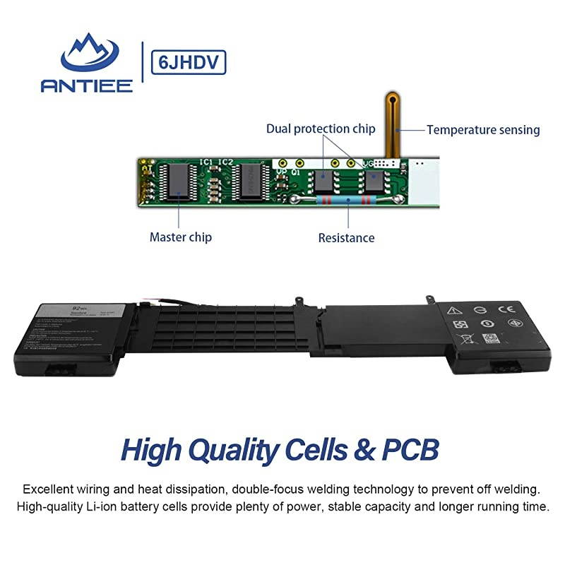 92Wh 6JHDV Laptop Battery Compatible with Dell Alienware 17 R2 Alienware 17 R3 P43F001 P43F002 ALW17ED1728 2728 3728 3828 4718 AW17R34175SLV Gaming Notebook 6JHCY 5046J 05046J 148V 8Cell