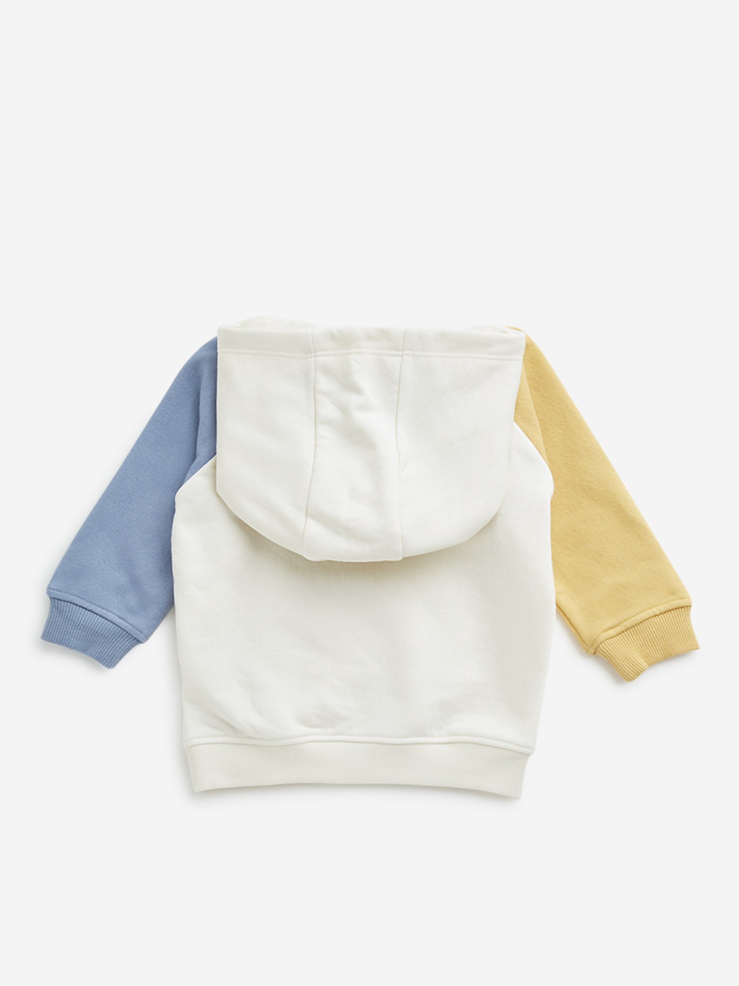 HOP Baby by Westside Off-White Colour-Blocked Cotton Blend Sweatshirt