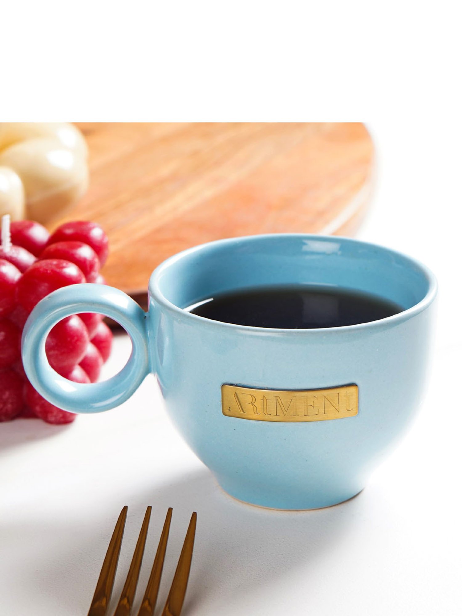 The Artment Sunflower Berry Blue Bloom Cup and Saucer Set