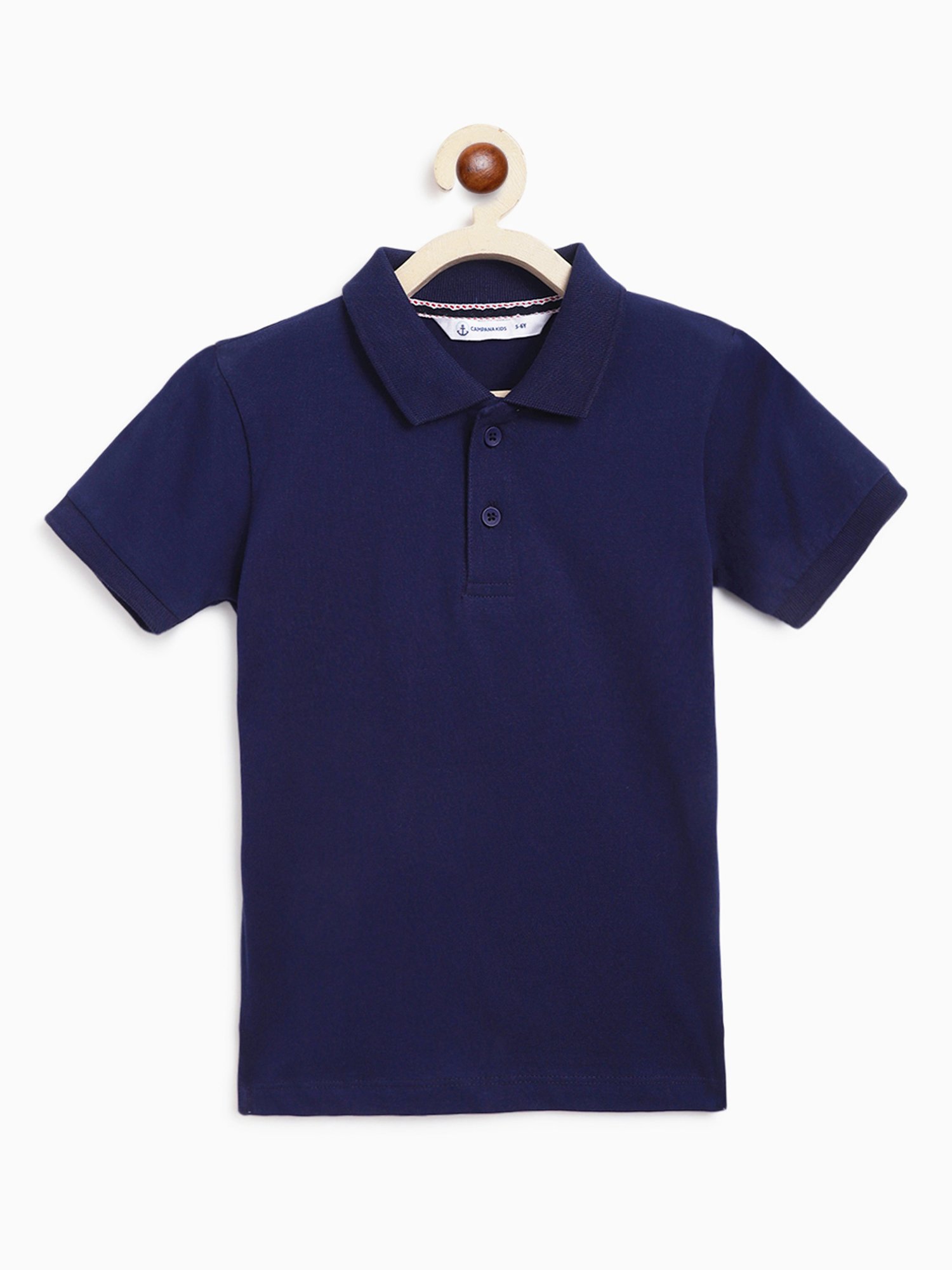 Campana Boys Blue Solid Polo T-Shirt