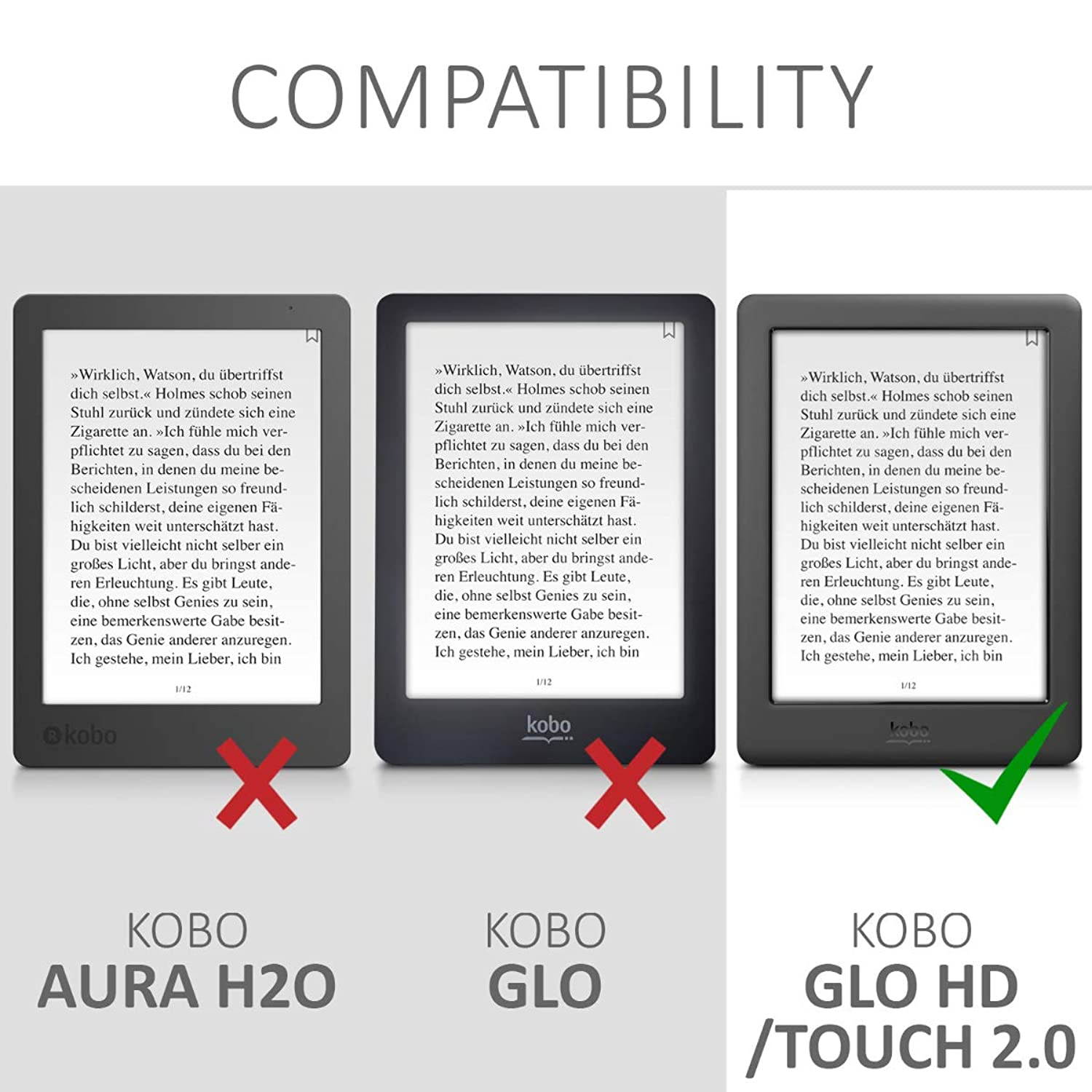 Case Compatible with Kobo Glo HD/Touch 2.0 - PU e-Reader Cover - Cosmic Nature