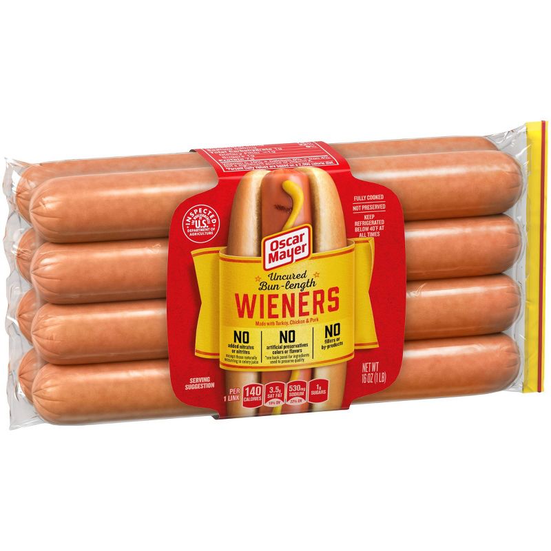Oscar Mayer Uncured Bun Length Wieners - 16oz